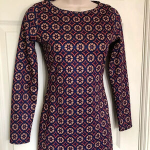 Glamorous bodycon blue/orange mod dress S